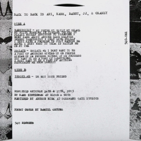 Back To Back: Narcissist 7" - Image 2