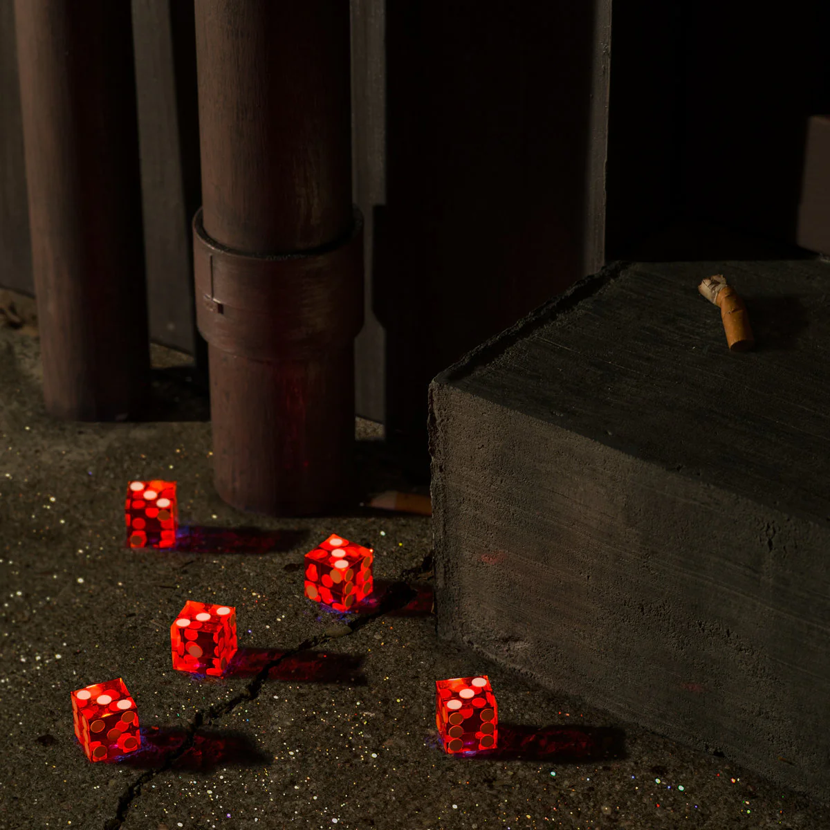 Bright Eyes: Five Dice, All Threes 2x12" (Red/Orange Splatter vinyl)