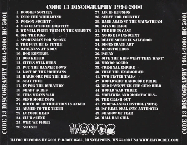 Code 13: Complete Discography 1994-2000 CD - Image 2