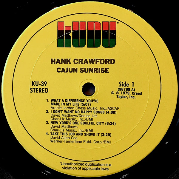 Hank Crawford: Cajun Sunrise 12" - Image 3