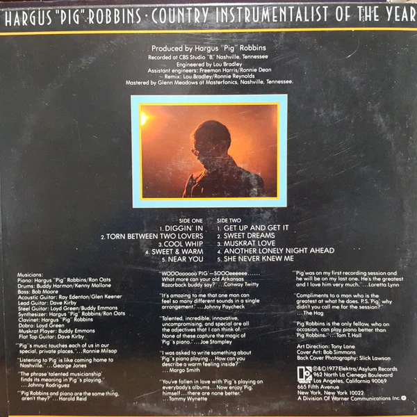 Hargus "Pig" Robbins: Country Instrumentalist Of The Year 12" - Image 2