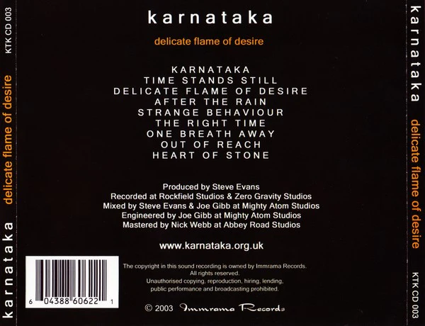 Karnataka: Delicate Flame Of Desire CD - Image 2