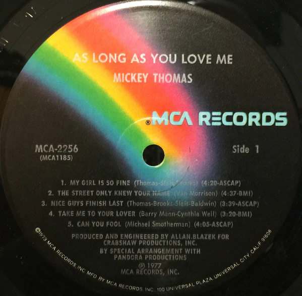 Mickey Thomas: As Long As You Love Me 12" - Image 3