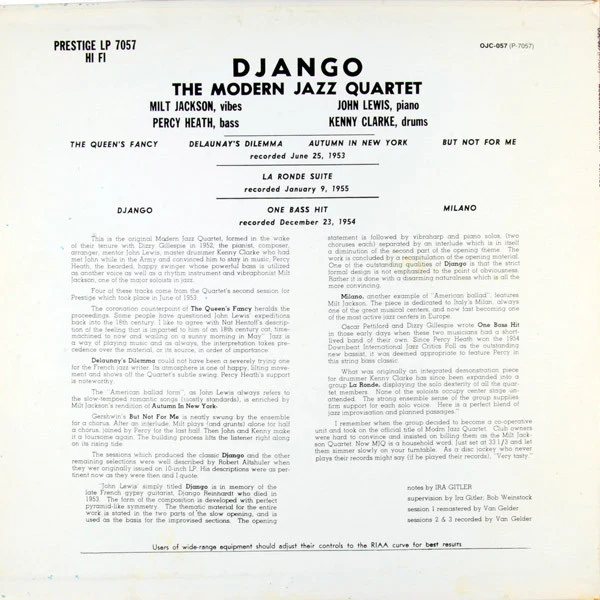 Modern Jazz Quartet: Django 12" - Image 2