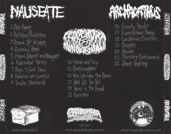 Nauseate / Camphora Monobromata / Archagathus: Split CD - Image 2