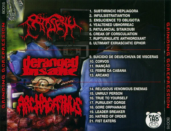 Patisserie / Deranged Insane / Archagathus: Grinding Gorepression CD - Image 2
