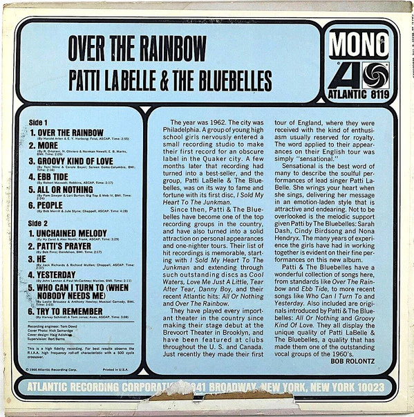 Patti Labelle & The Bluebelles: Over The Rainbow 12" - Image 3