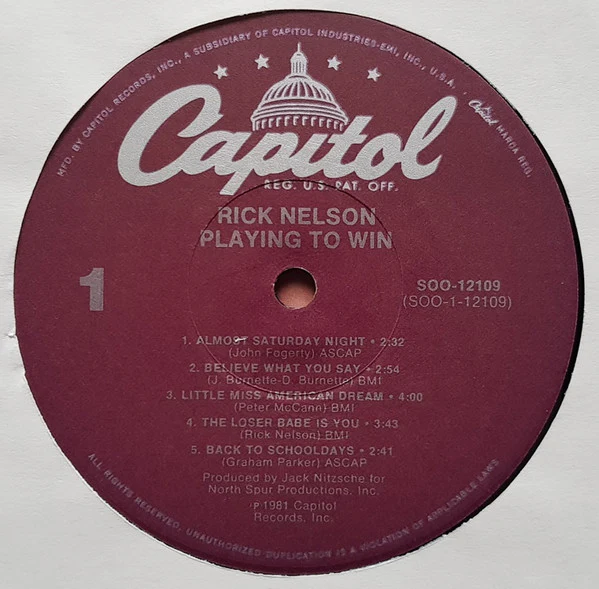 Ricky Nelson: Playing To Win 12" - Image 3