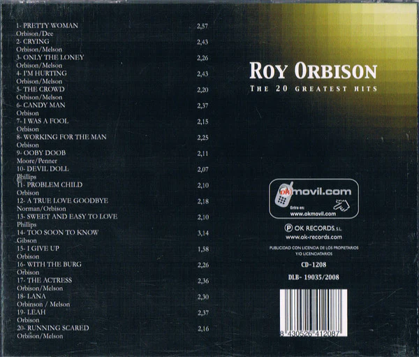 Roy Orbison: The 20 Greatest Hits CD - Image 2