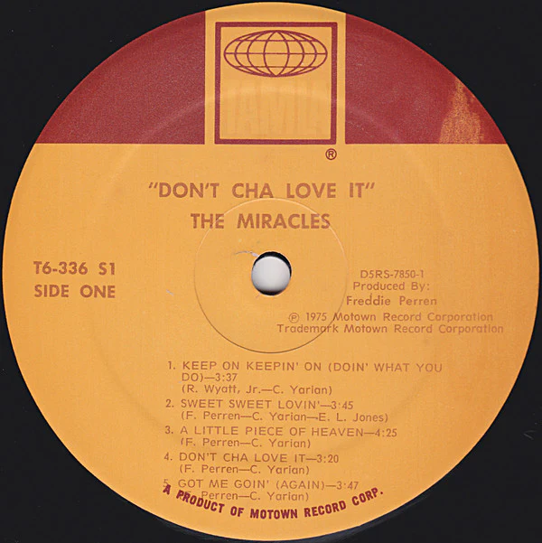 The Miracles: Don't Cha Love It 12" - Image 3
