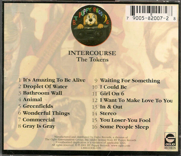 The Tokens: Intercourse CD - Image 2